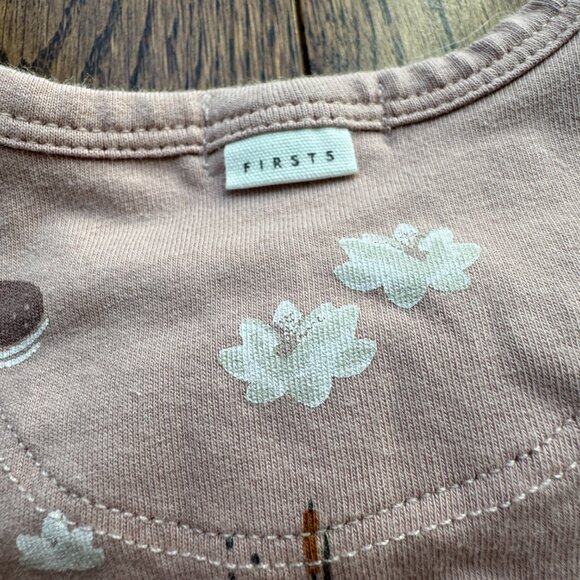 Petit Lem Firsts Footie Bodysuit 2-Way Zip 6M Organic Cotton Flowers in the Pond - Picture 12 of 13